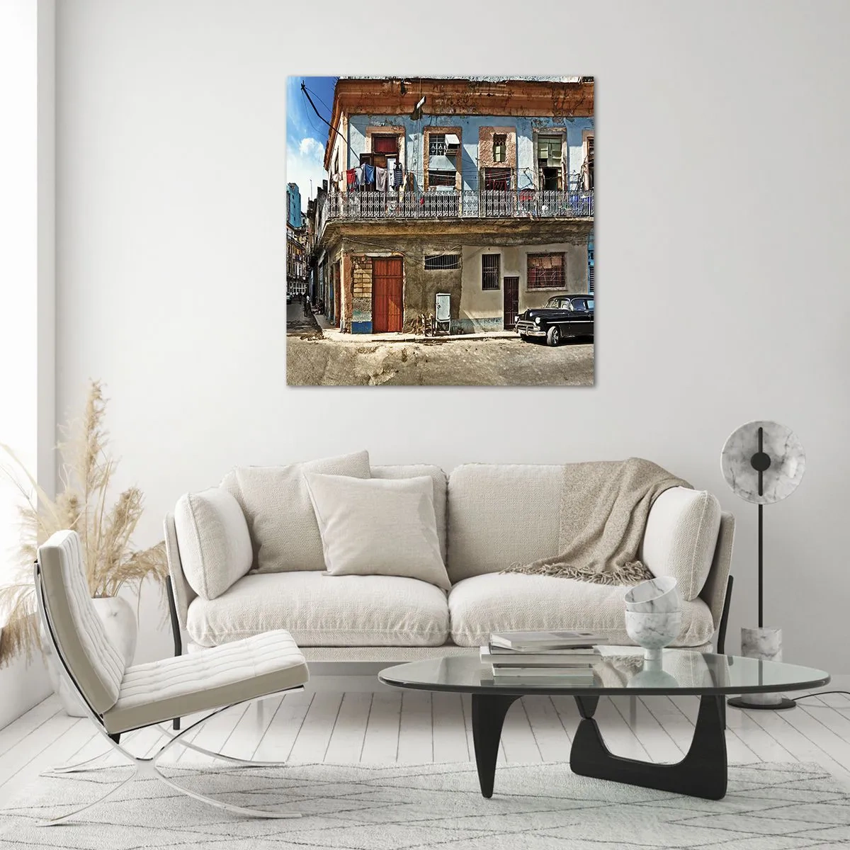 Billede på glas - Havana stemning - 50x50 cm