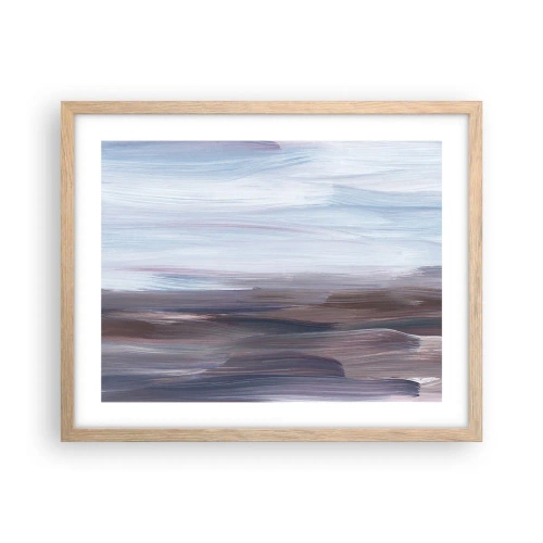 Plakat i ramme af lyst egetræ - Elementer: vand - 50x40 cm