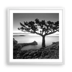 Plakat i hvid ramme - Fred hele vejen til horisonten - 50x50 cm