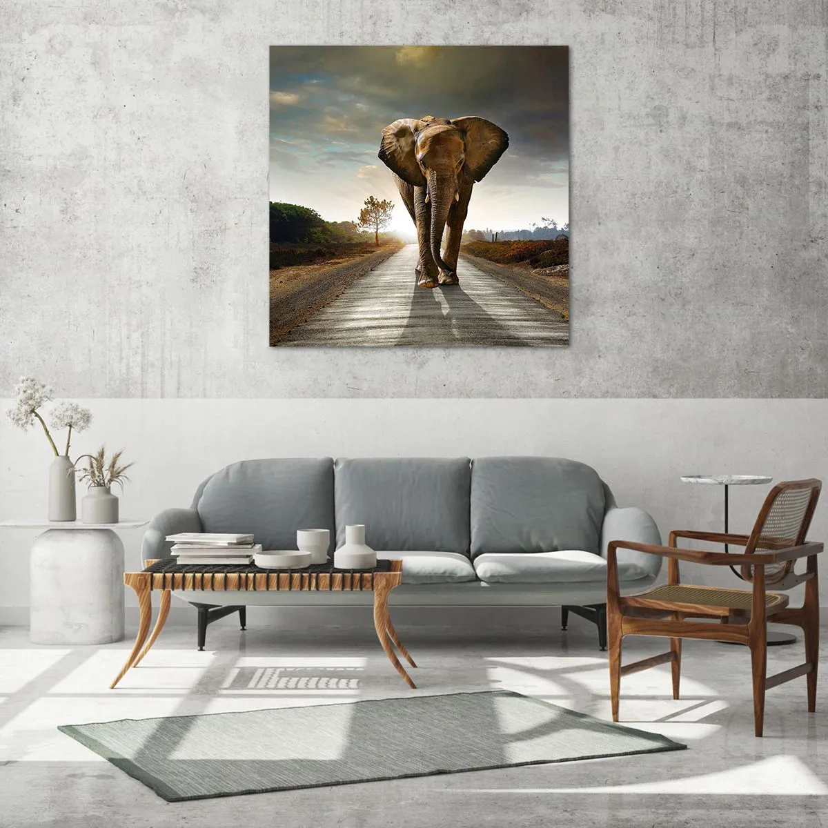 Billede på glas - Og slet ikke i en porcelænsbutik - 50x50 cm