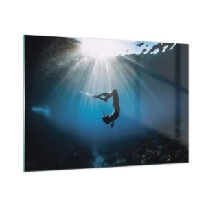 Billede på glas - Undervandsdans - 100x70 cm