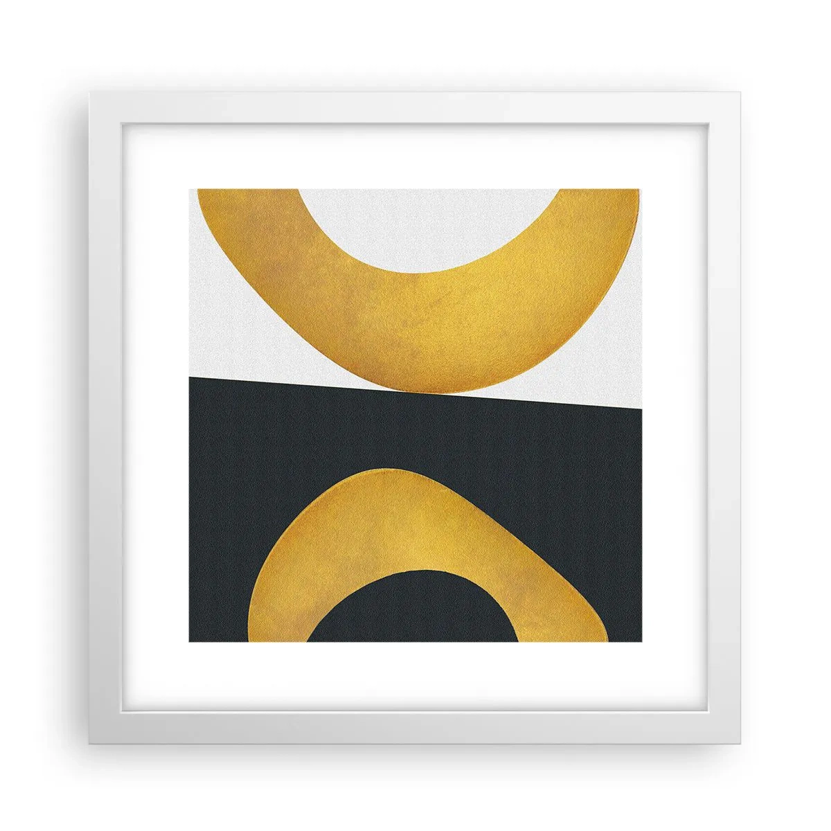 Plakat i hvid ramme - Først: guld - 30x30 cm