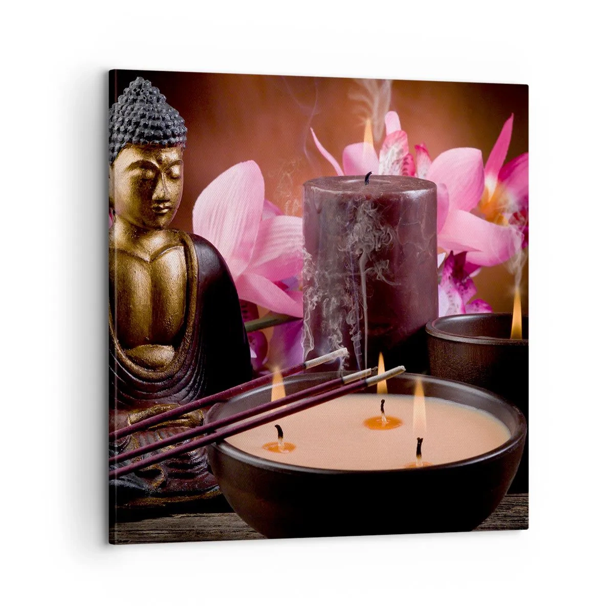 Lærredstryk - Billede på lærred - Rydde sindet, berolige kroppen - 60x60 cm