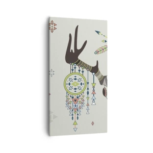 Lærredstryk - Billede på lærred - Indiansk jægers trofæ - 55x100 cm