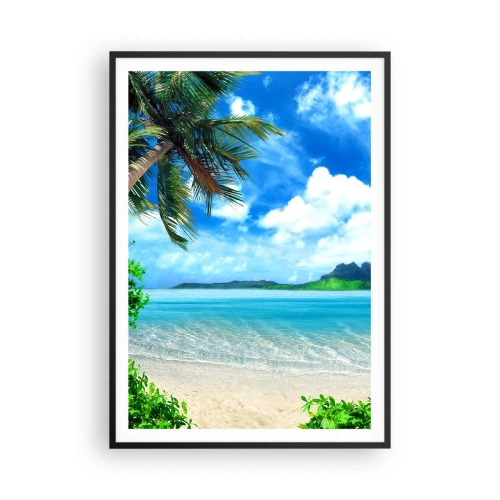 Plakat i sort ramme - Azur i troperne - 70x100 cm