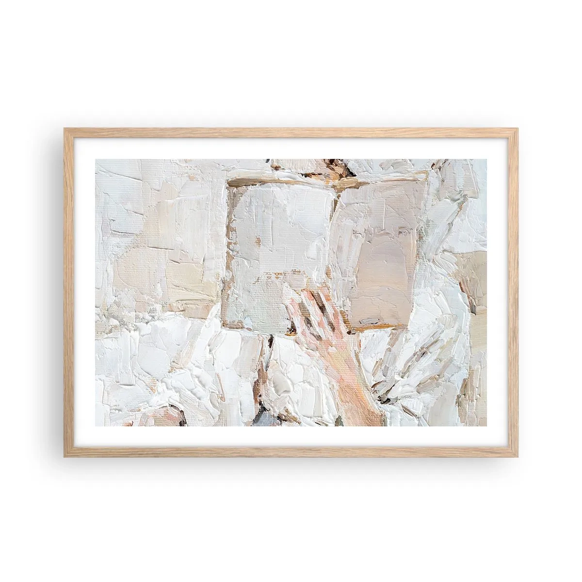 Plakat i ramme af lyst egetræ - I en anden verden - 70x50 cm