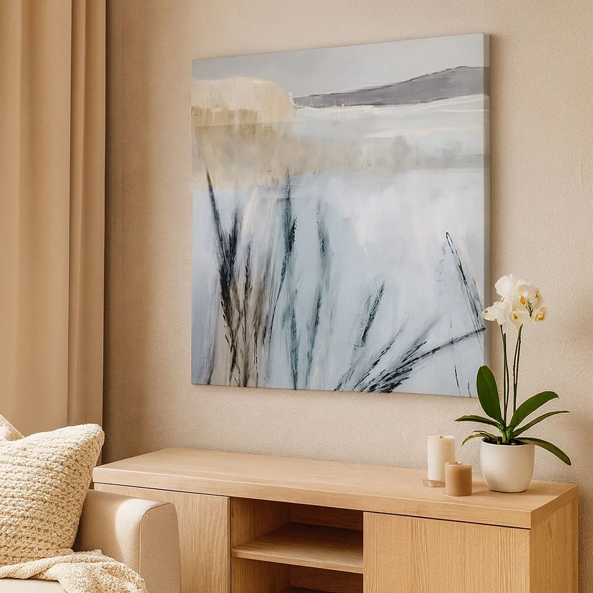 Lærredstryk - Billede på lærred - Vintermarker - 30x30 cm