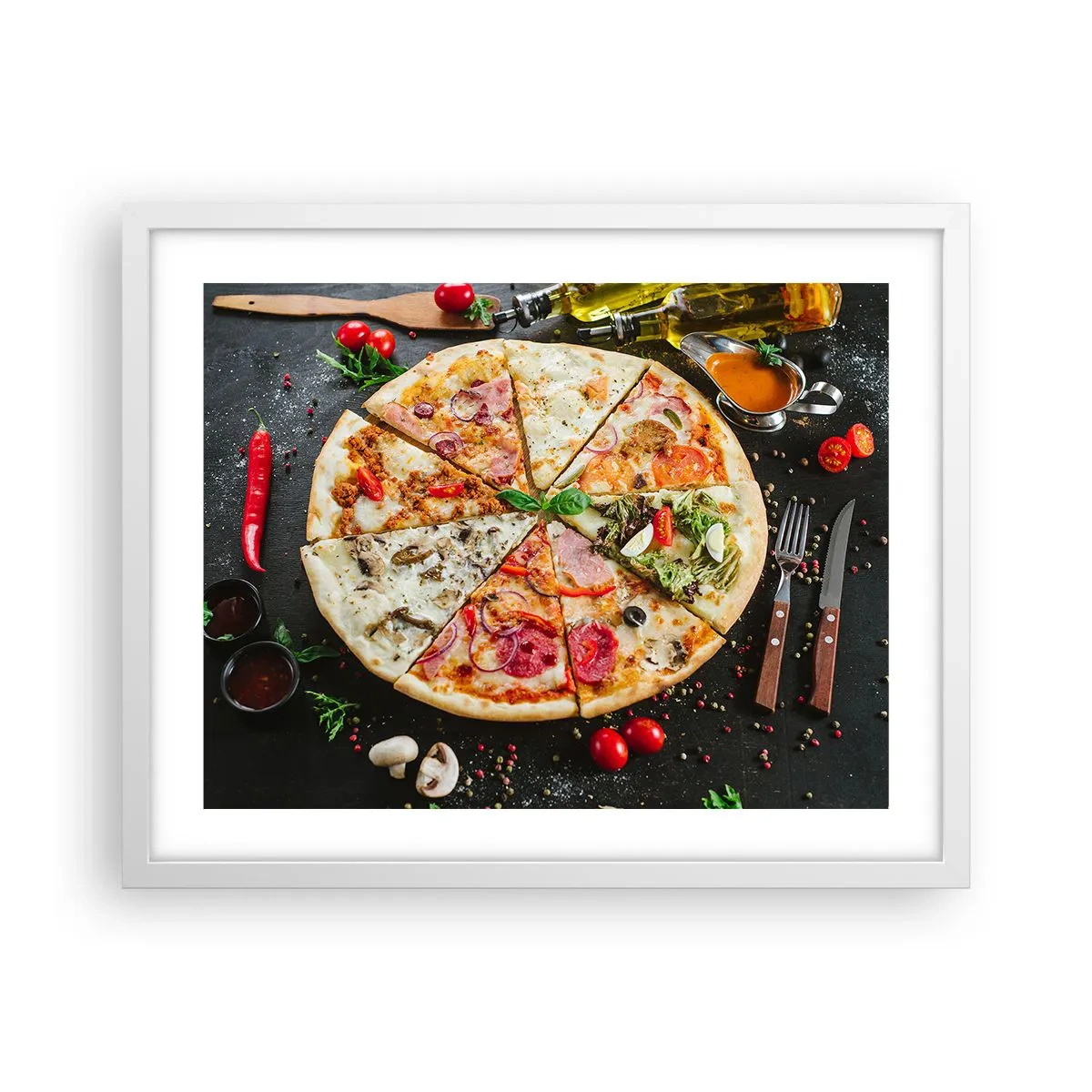 Plakat i hvid ramme - Et udvalg af smagsvarianter - 50x40 cm