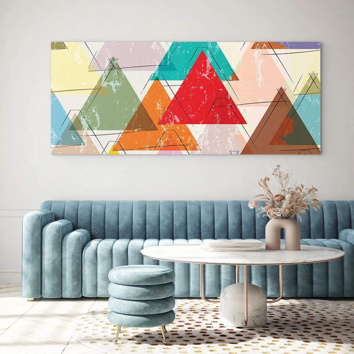 Billede på glas - Tre og tre - 120x50 cm