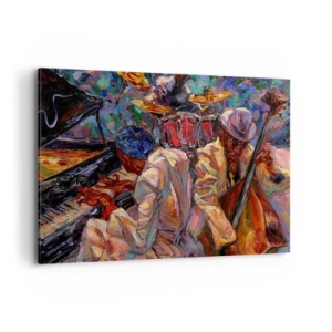 Lærredstryk - Billede på lærred - I én rytme - 100x70 cm