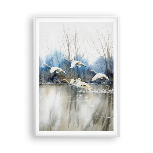 Plakat i hvid ramme - Som i en fortælling om vilde svaner - 70x100 cm