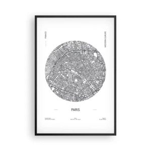 Plakat i sort ramme - Paris' anatomi - 61x91 cm