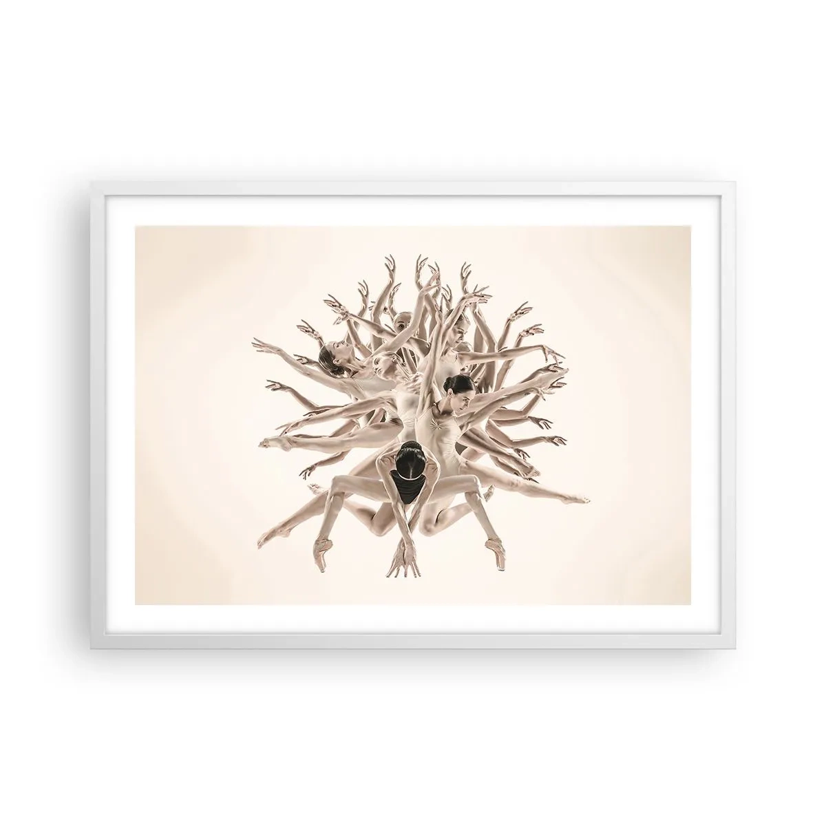 Plakat i hvid ramme - Blomstrende i dans - 70x50 cm
