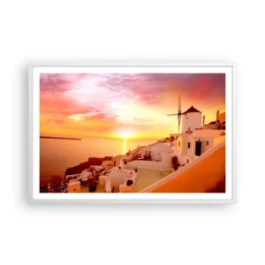 Plakat i hvid ramme - Opløses i hvidt og guld - 91x61 cm