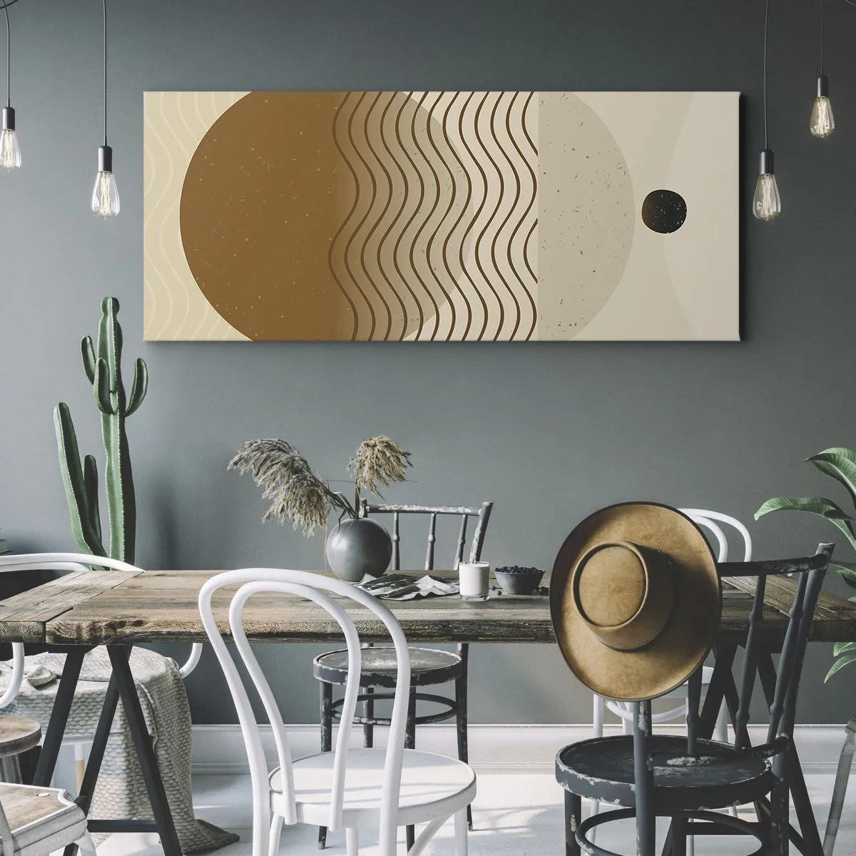 Lærredstryk - Billede på lærred - Om geometriske figurers oprindelse - 160x50 cm