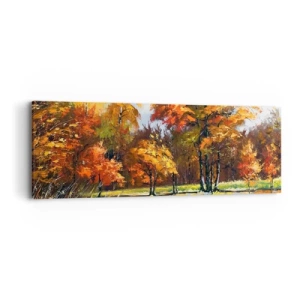 Lærredstryk - Billede på lærred - Landskab i guld og bronze - 90x30 cm