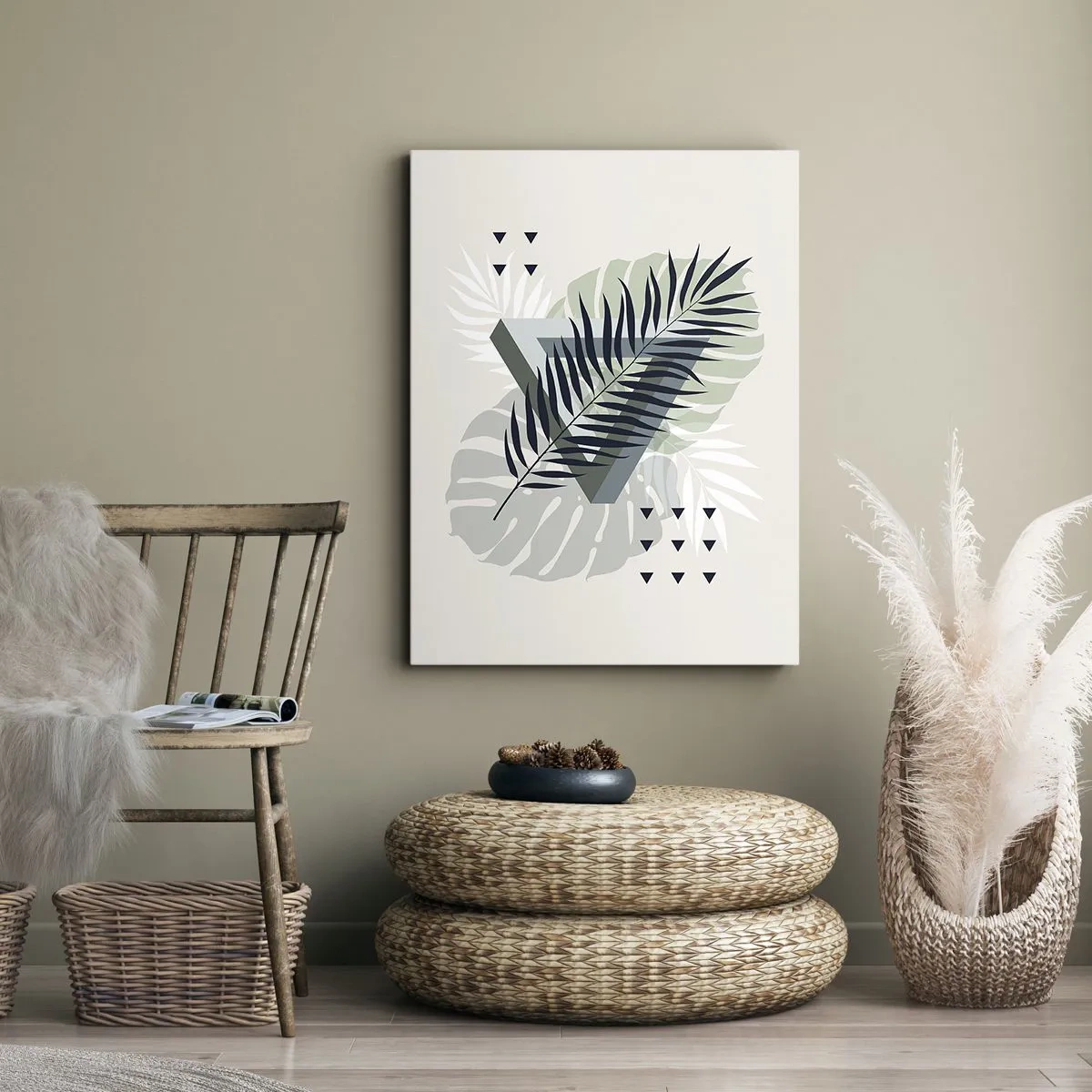 Lærredstryk - Billede på lærred - Natur og geometri - to ordener? - 50x70 cm