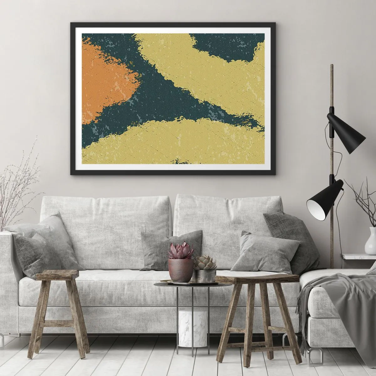 Plakat i sort ramme - Abstraktion - i slowmotion - 70x50 cm