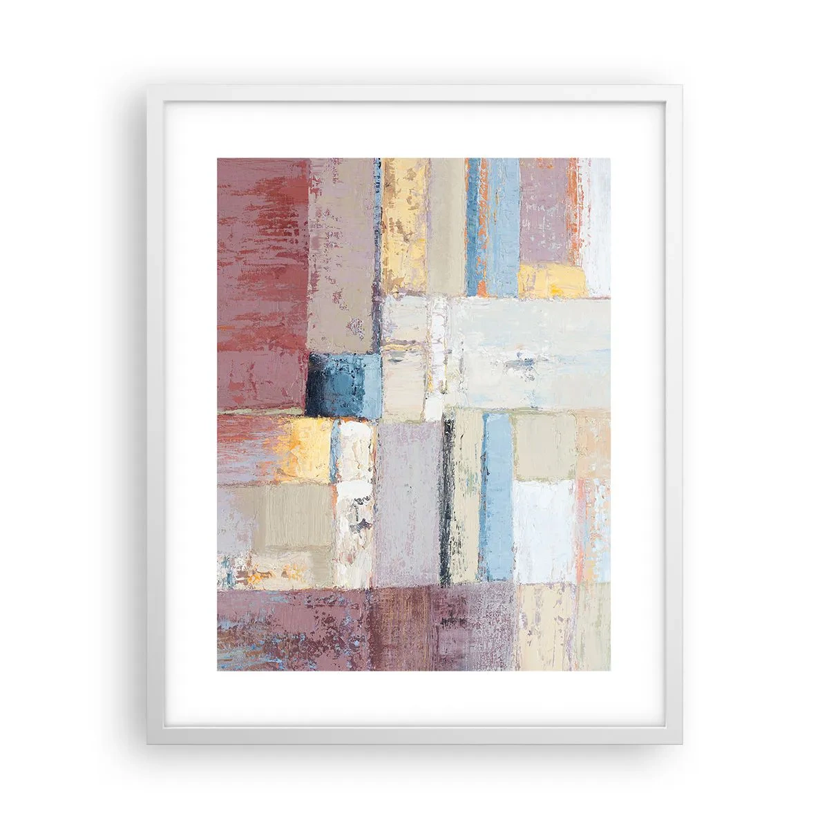 Plakat i hvid ramme - Geometriens ro - 40x50 cm