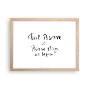 Plakat i ramme af lyst egetræ - Hvordan skal man leve? - 40x30 cm