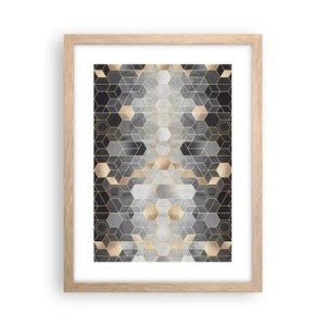 Plakat i ramme af lyst egetræ - Sammensætning af diamanter - 30x40 cm