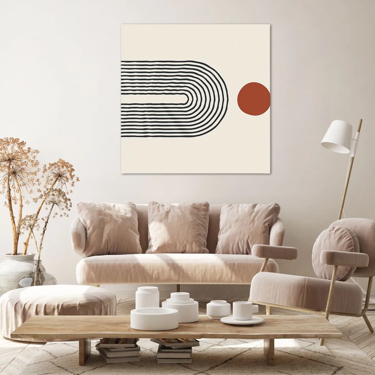 Lærredstryk - Billede på lærred - Magnetisme af former og farver - 30x30 cm