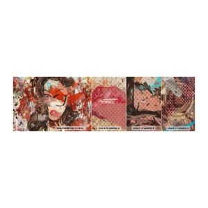 Prøve Fototapet Premium Sand - Ingen ved, hvordan du virkelig er - Abstraktion, Portræt af en kvinde, Grafik - 100x30 cm