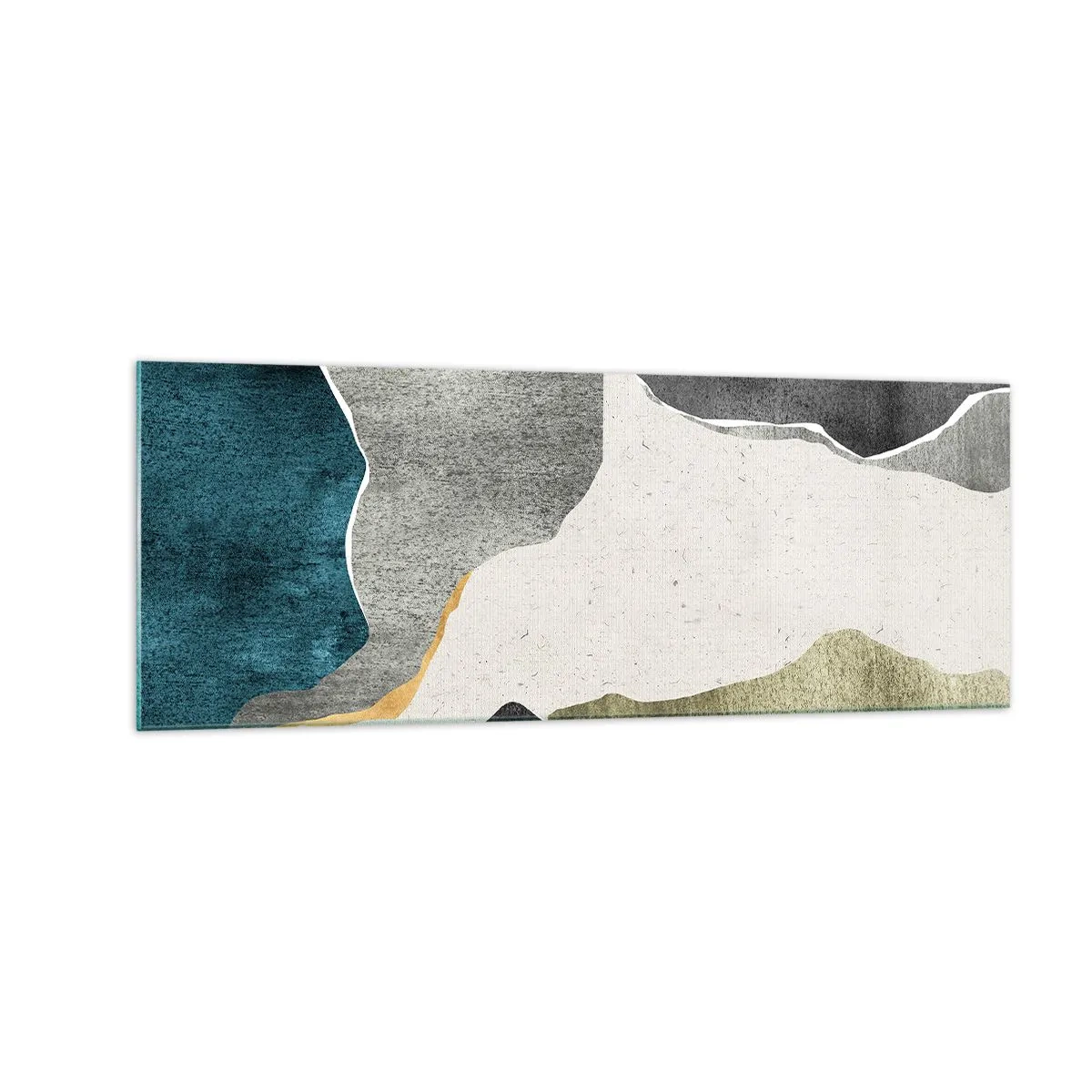 Billede på glas - Mosaikkomposition med en streng af guld - 140x50 cm