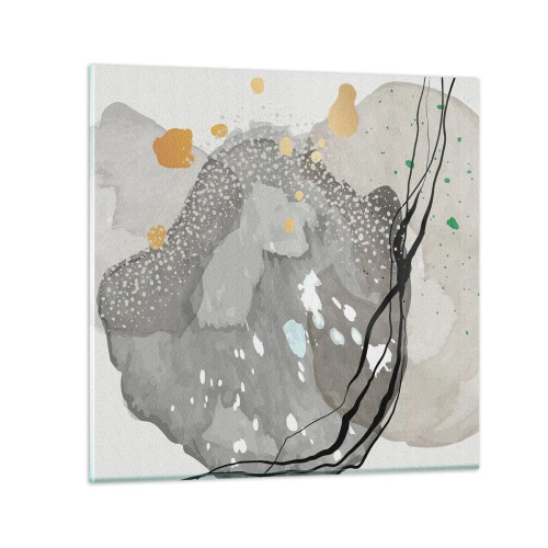 Billede på glas - Organisk komposition - 30x30 cm