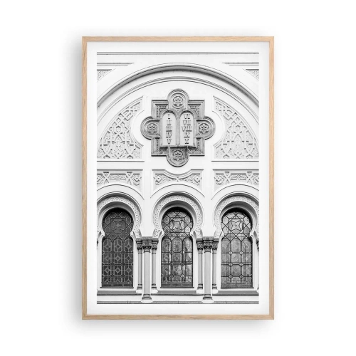 Plakat i ramme af lyst egetræ - På grænsen mellem kulturer - 61x91 cm