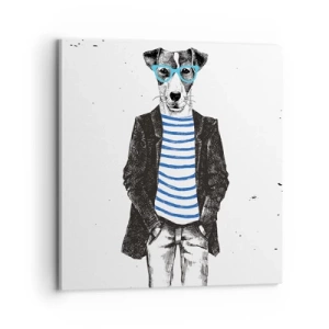 Lærredstryk - Billede på lærred - En charme til hunden - 70x70 cm