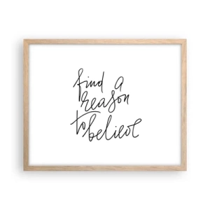 Plakat i ramme af lyst egetræ - Det er muligt - 50x40 cm