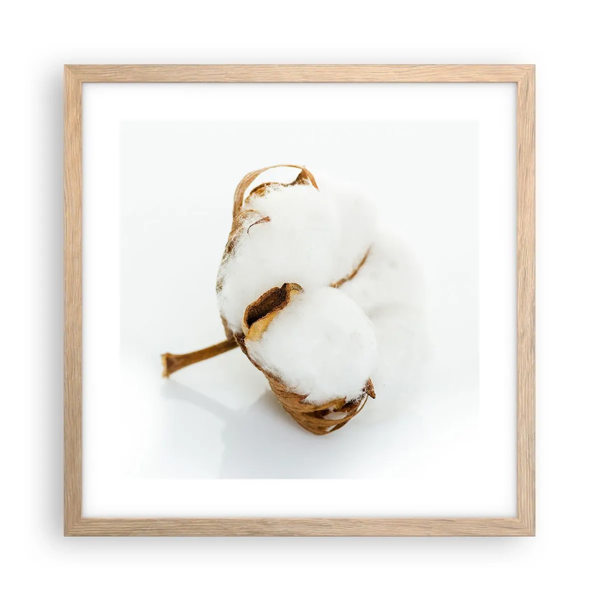 Plakat i ramme af lyst egetræ - Blød af natur - 40x40 cm