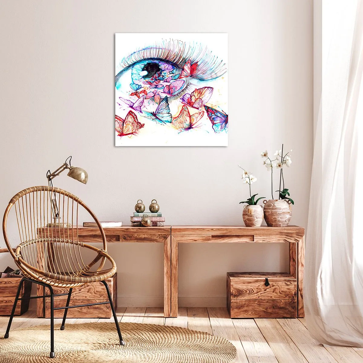 Lærredstryk - Billede på lærred - Eventyrlige øjne - 50x50 cm