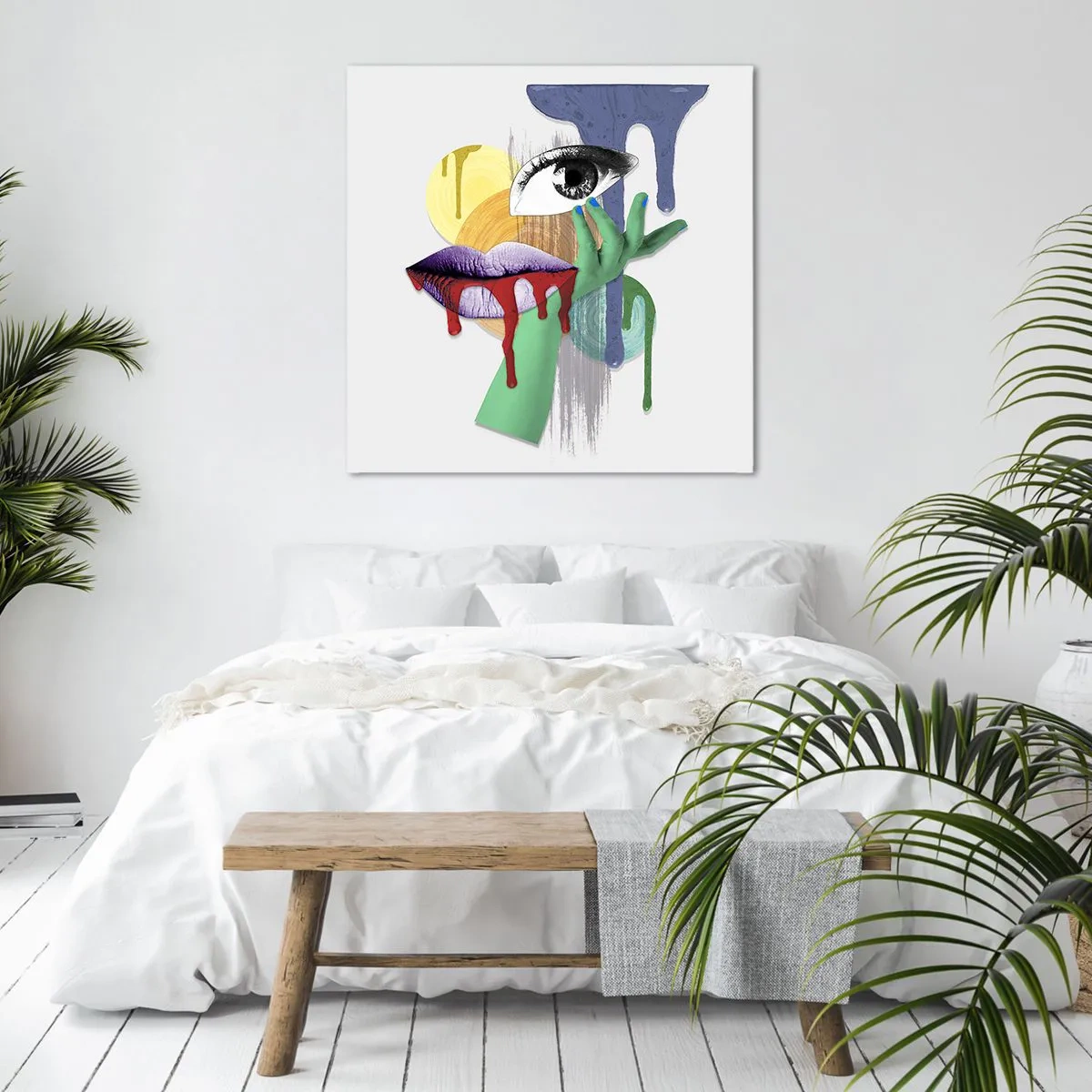 Lærredstryk - Billede på lærred - Dekonstrueret portræt - 60x60 cm