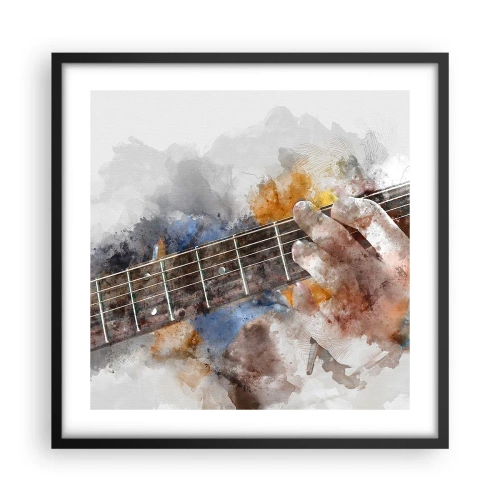 Plakat i sort ramme - Poesi mellem strengene - 50x50 cm