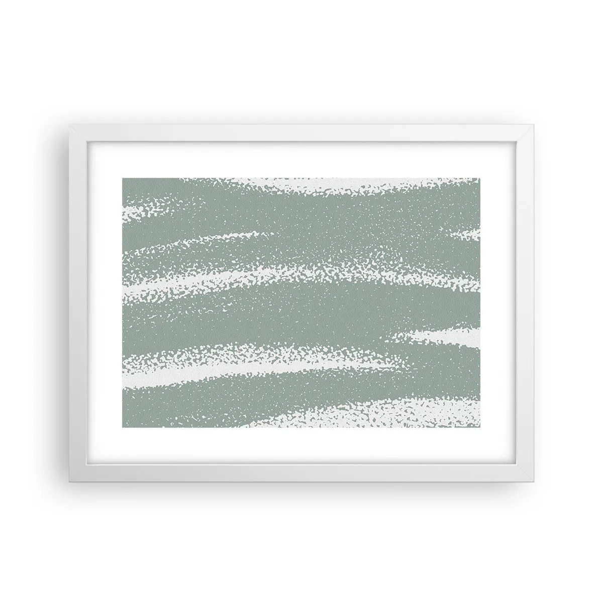 Plakat i hvid ramme - Abstraktion i vinterstemning - 40x30 cm