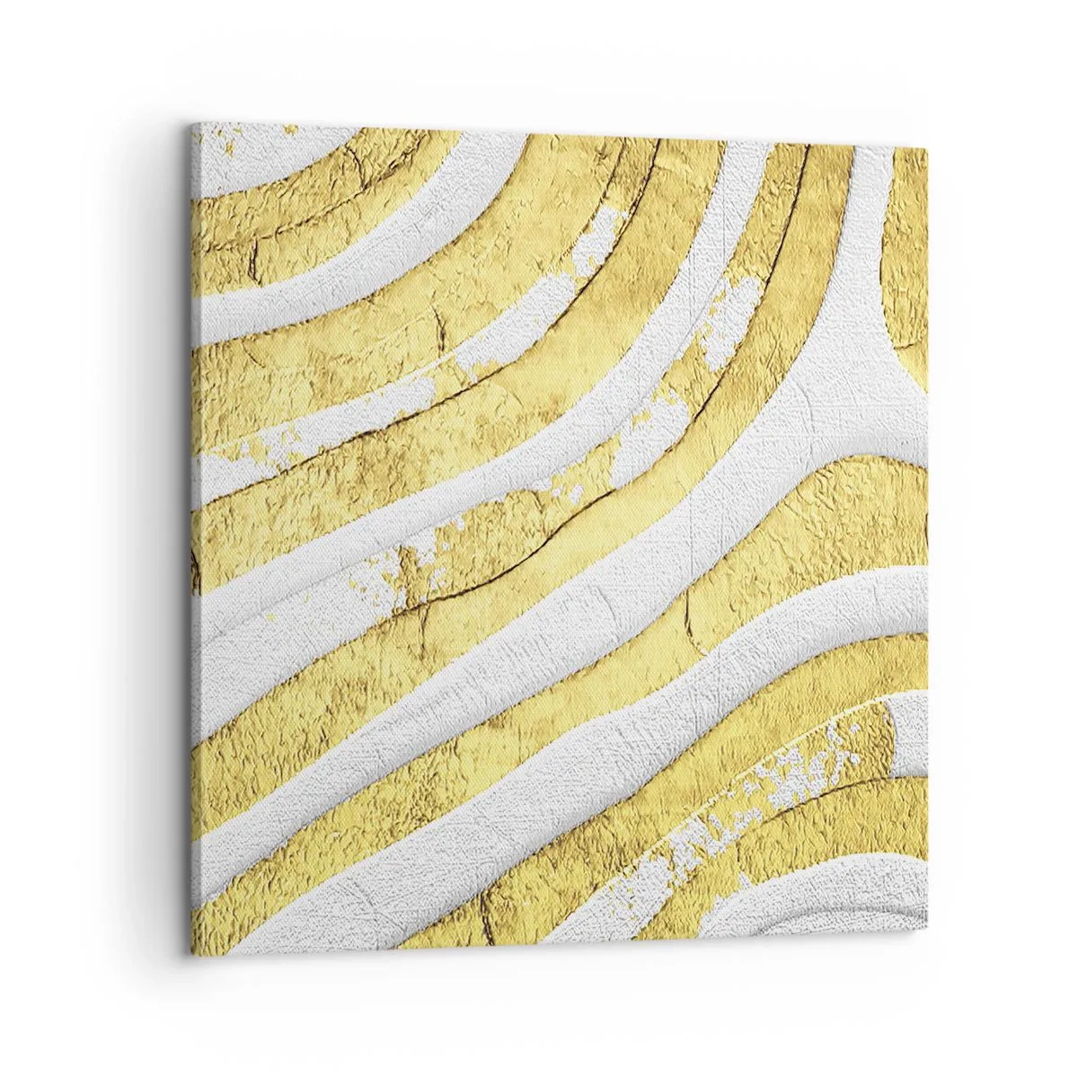 Lærredstryk - Billede på lærred - Sammensætning i hvidt og guld - 60x60 cm