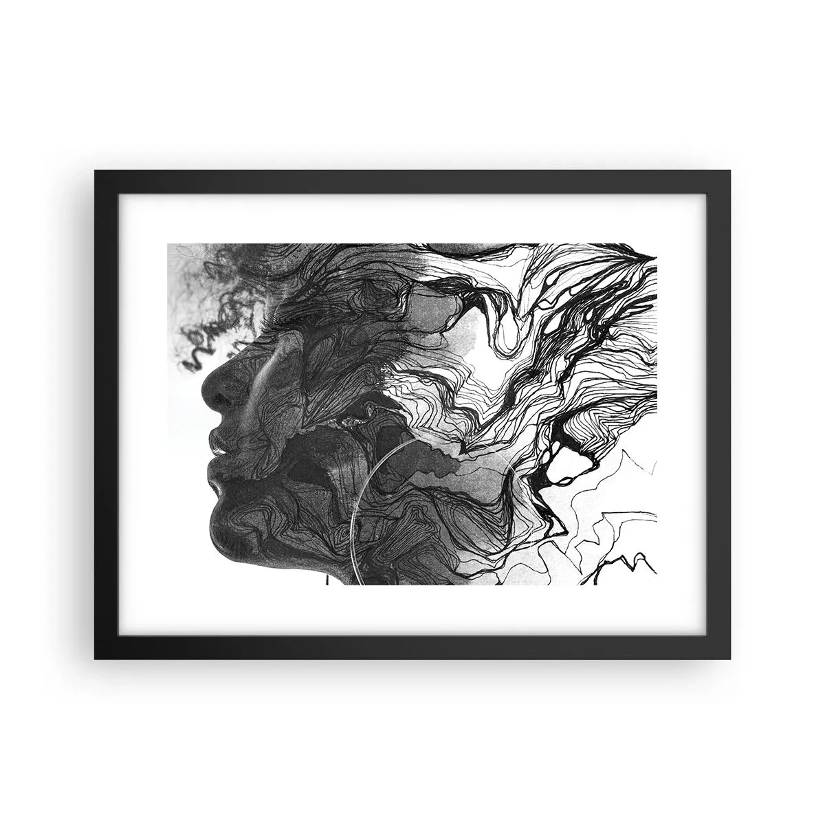 Plakat i sort ramme - Forviklet i drømme - 40x30 cm