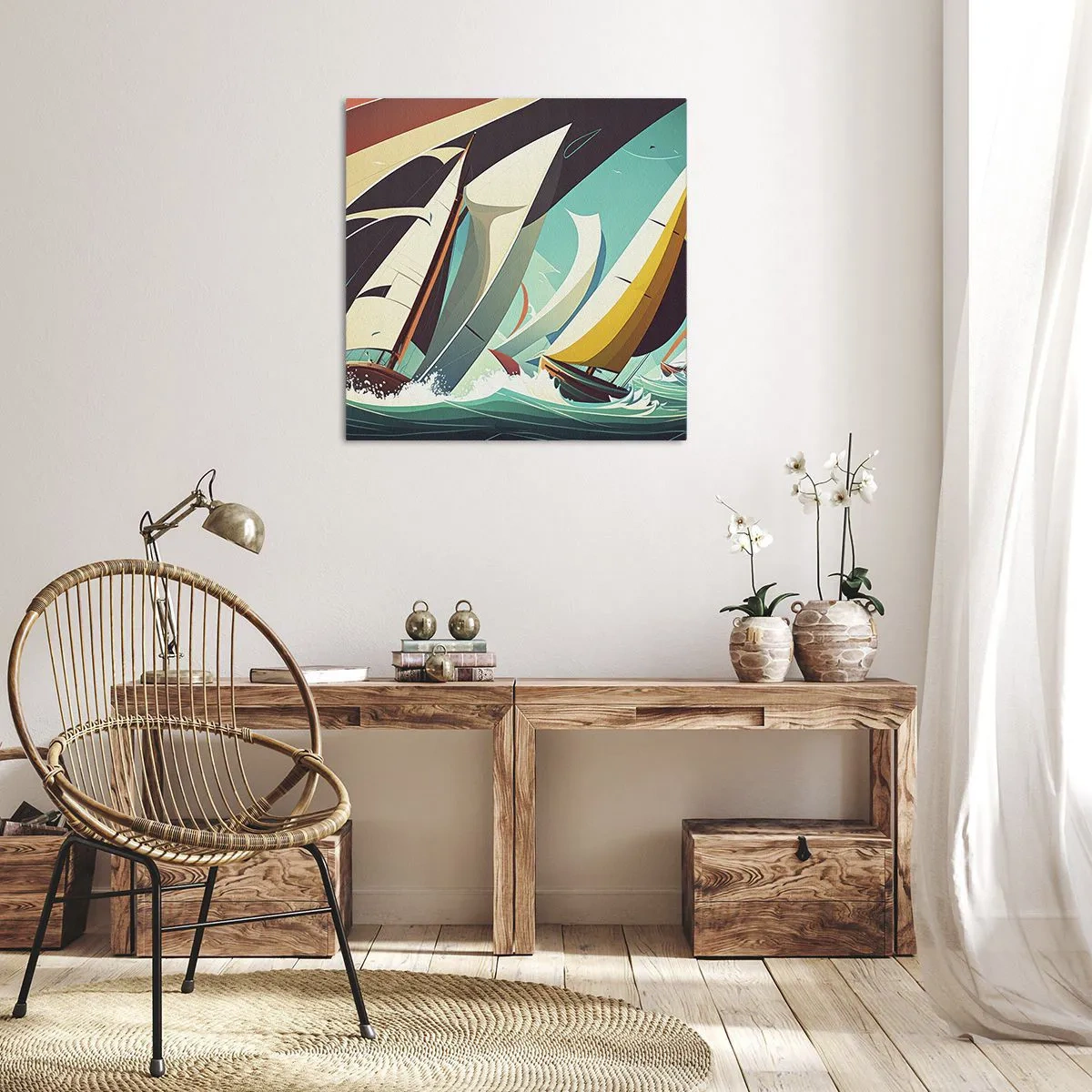 Lærredstryk - Billede på lærred - Tæt på og personligt med elementerne - 30x30 cm