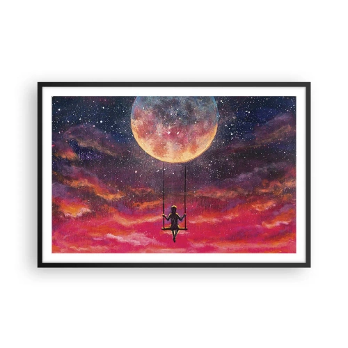 Plakat i sort ramme - Glæd dig i skyerne - 91x61 cm