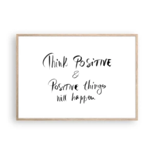 Plakat i ramme af lyst egetræ - Hvordan skal man leve? - 100x70 cm