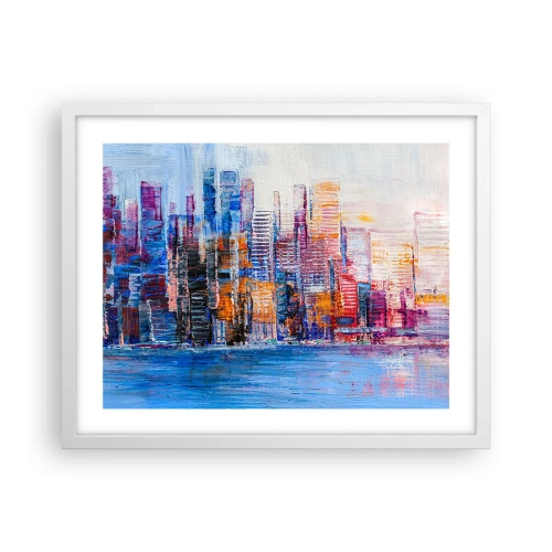 Plakat i hvid ramme - En glad metropol - 50x40 cm