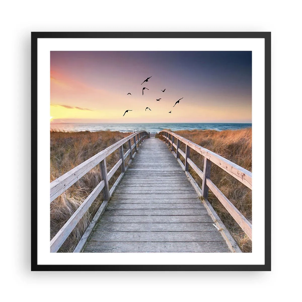 Plakat i sort ramme - Rummet med højder - 60x60 cm