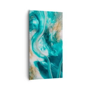 Lærredstryk - Billede på lærred - Flod af guld - 65x120 cm