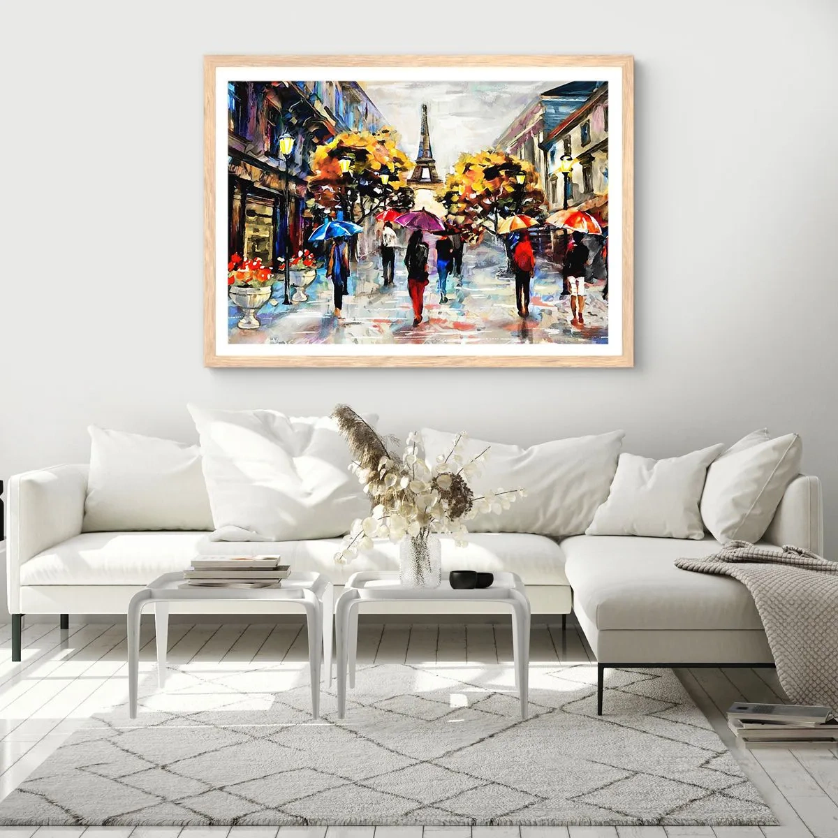 Plakat i ramme af lyst egetræ - Særligt smuk om efteråret - 70x50 cm