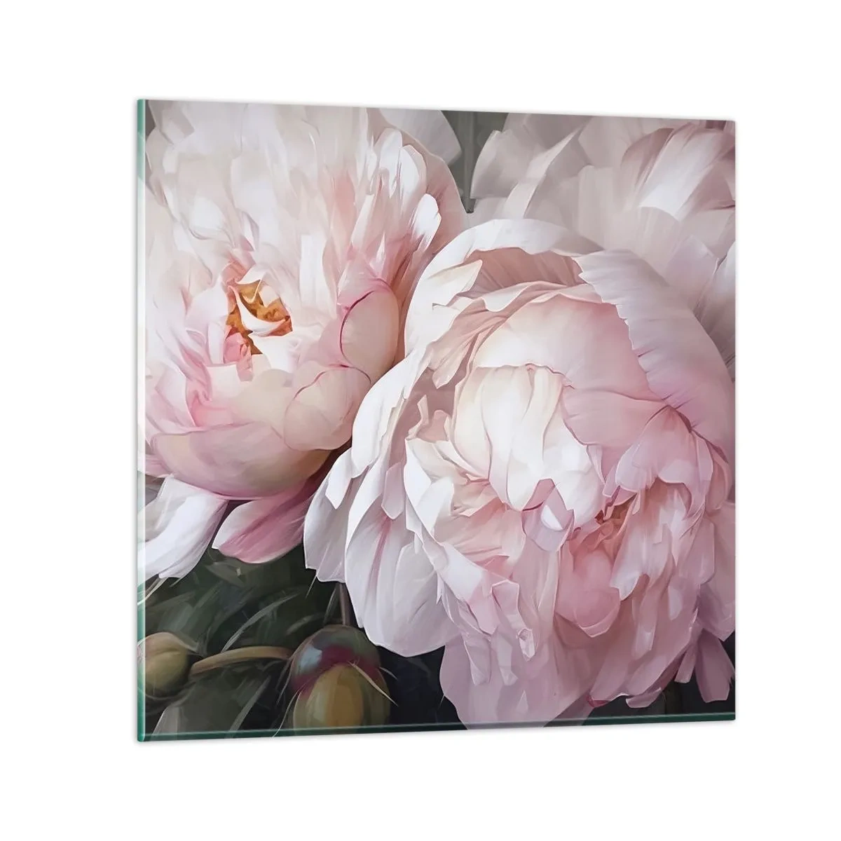 Billede på glas - Fastlåst i blomstring - 50x50 cm