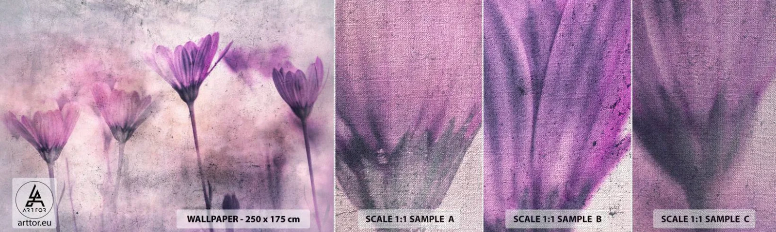 Prøve Fototapet Premium Canvas - En drøm af blomster - Blomster, Stykke, Have - 100x30 cm