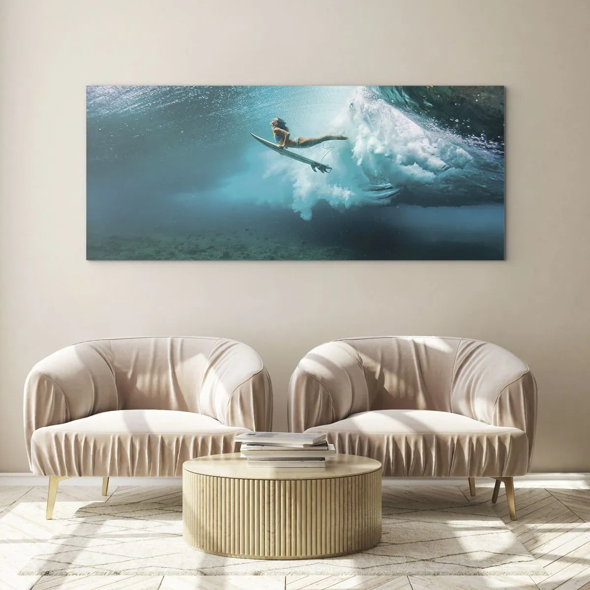 Billede på glas - Undervandsverden - 120x50 cm