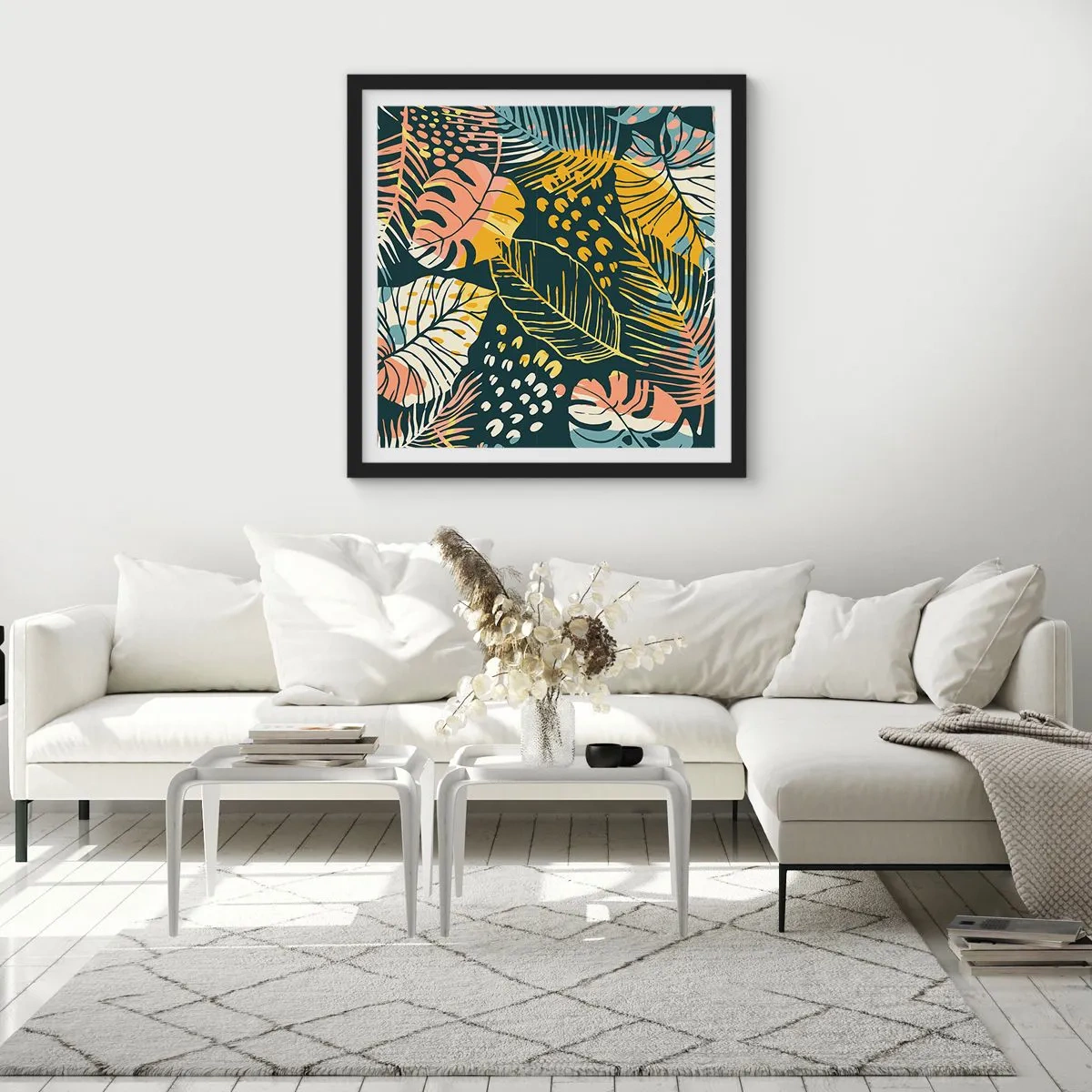 Plakat i sort ramme - Løvrig fantasi - 60x60 cm
